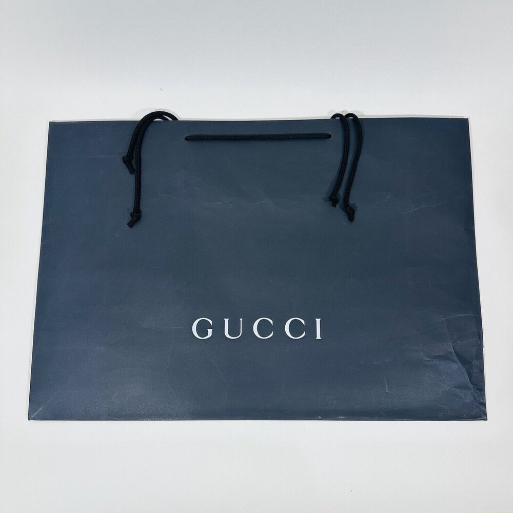 Gucci 26”X17”X8” Authentic Huge Black Shopping Paper Bag Gift Tote Large
